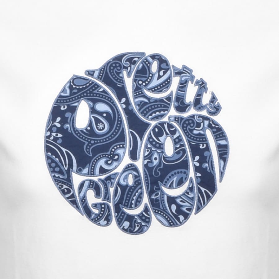 Alternative Image for ProductPretty Green Applique Paisley Logo T Shirt White3